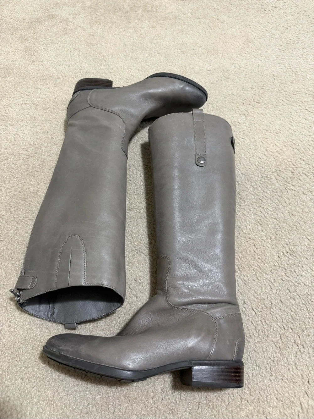 Sam Edelman Gray Over-the-Knee Leather Boots